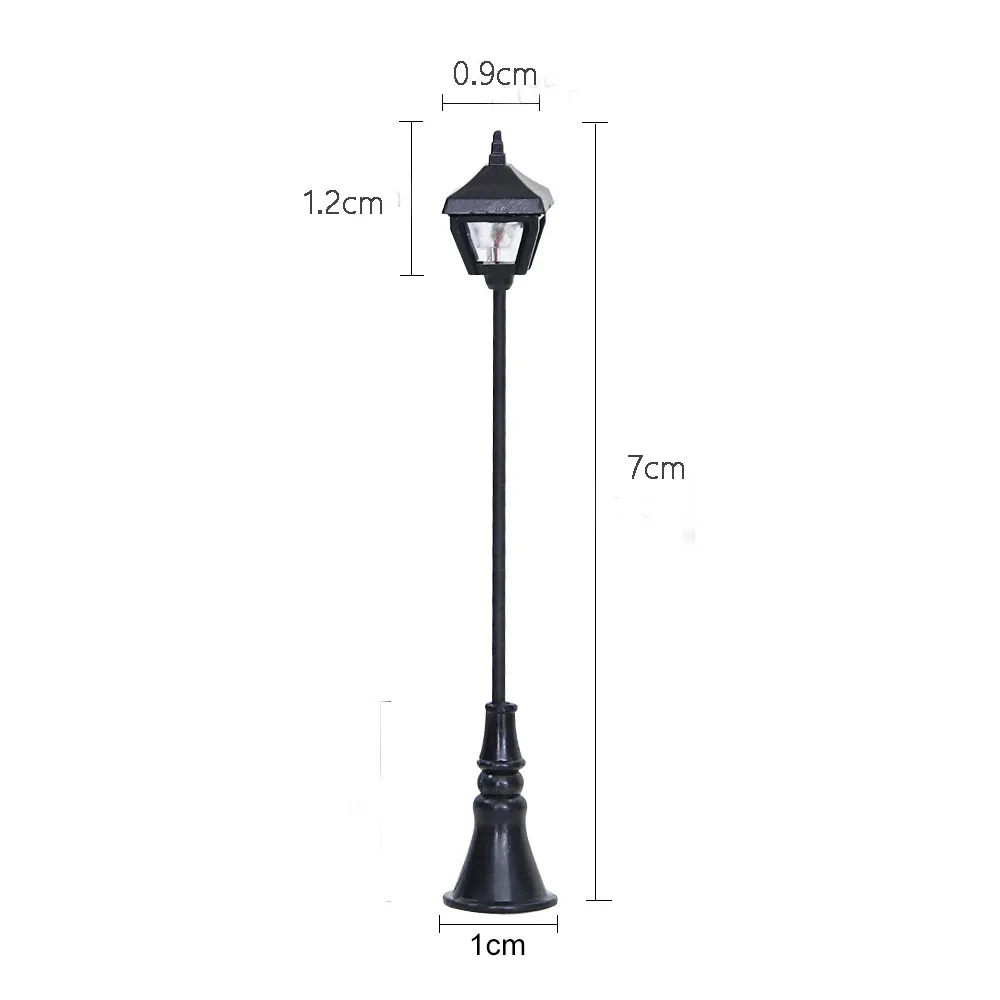 Lampadaire Miniature Maquette 12 Lampadaires Miniatures Pour Maquettes - LED Blanc Chaud - 3V