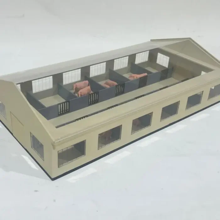 bâtiment élevage miniature pour échelles HO OO S 1