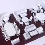 Canapé salon miniature 1/50 blanc 1