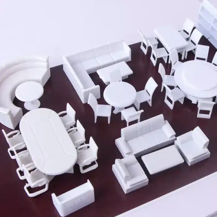 Canapé salon miniature 1/50 blanc 1