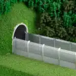 Clôture grillagée miniature – échelle HO argent 15