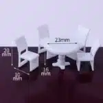 Table à manger miniature 1/50 blanc 4