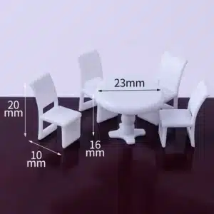 Table à manger miniature 1/50 blanc 4