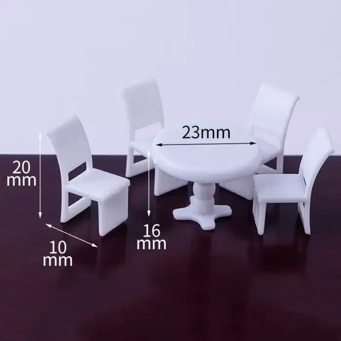 Table à manger miniature 1/50 blanc 4