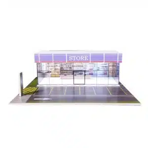 Supermarché miniature avec parking 1/64 8