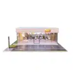 Restaurant fast-food miniature avec parking 1/64 11