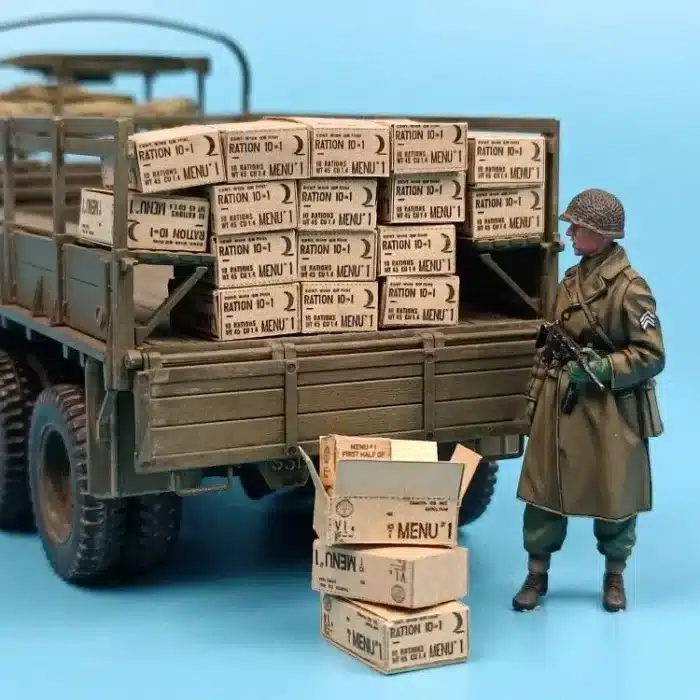 Accessoires diorama militaire 1/35 – caisses et sacs de sable réalistes 1