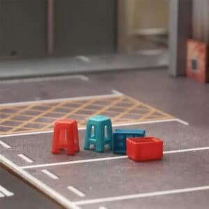 Set de tabourets et caisses à bière miniatures 1/64 (lot de 2)