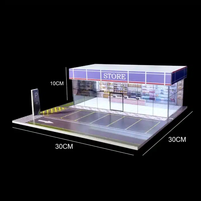 Supermarché miniature avec parking 1/64 2
