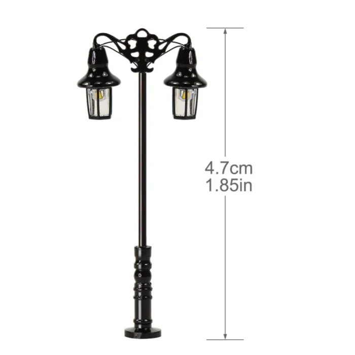 Lampadaires miniatures noirs LED 1/160 3
