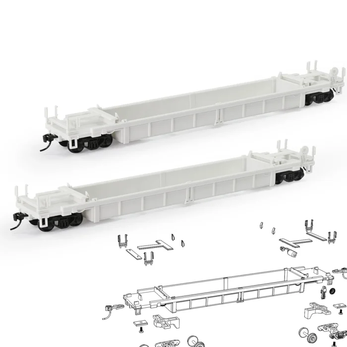 Wagon plat blanc miniature 1/87 1