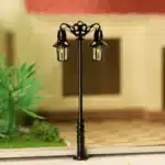 Lampadaires miniatures noirs LED 1/160 4