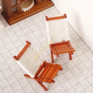 Fauteuil en bois tressé 1/12 4