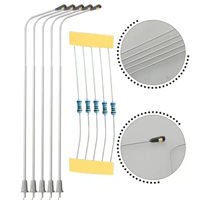 lampadaires miniatures gris 20 cm 3