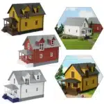 Evemodel-Maison de village de Noël assemblée, bâtiments architecturaux construits, échelle O 00-N, 1 unité 1