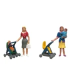 Figurines miniatures 1/87 maman avec poussette 10