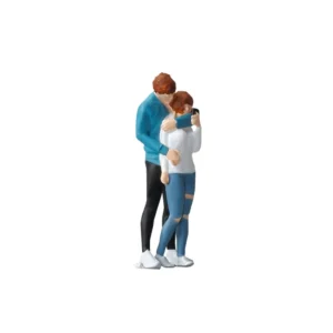 Figurine miniature de jeune couple enlacé 1/64 6