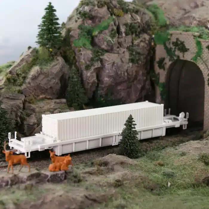 Wagon plat blanc miniature 1/87 5