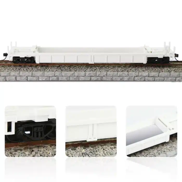 Wagon plat blanc miniature 1/87 3