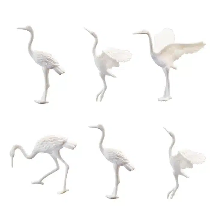 Figurines grues blanches échelle O 1/50 3