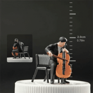 Figurine musicien violoncelliste 1/64 pour diorama