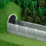 Clôture grillagée miniature – échelle HO argent 3