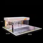 Restaurant fast-food miniature avec parking 1/64 2