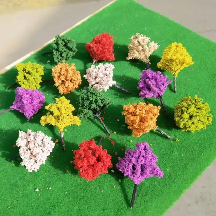 arbres miniatures colorés 2