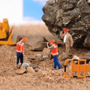 Figurines Miniatures Chef de Chantier et Ouvriers 1/50