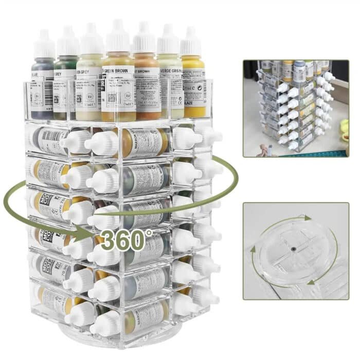support rangement peinture rotatif pour maquettiste 1
