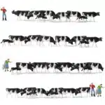 Vaches de ferme en noir et blanc, 36 pièces, échelle 1:87, bien peintes, avec un troupeau de contribuables AN8720 1