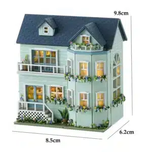 Maquette maison familiale bleue 7