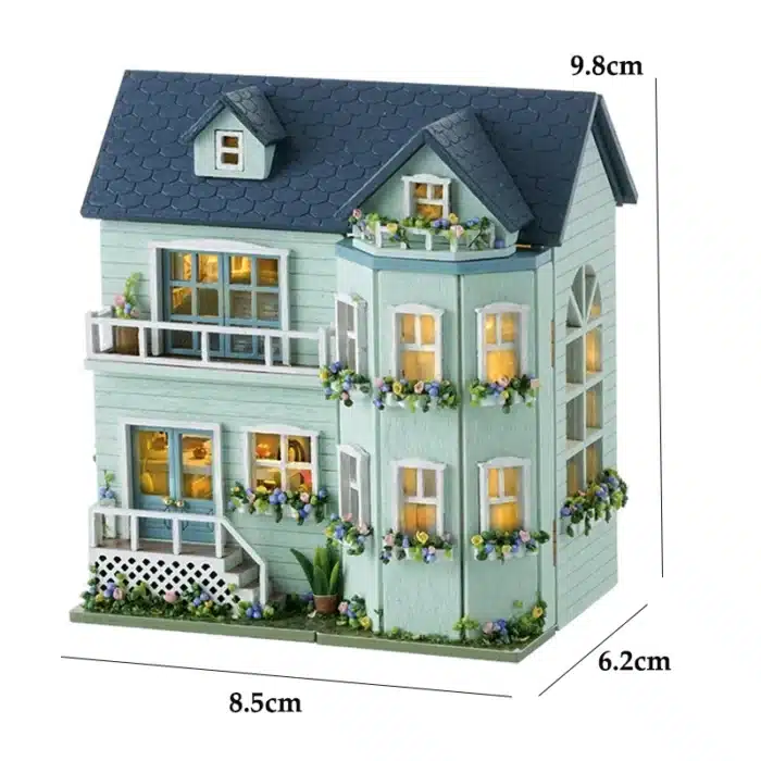 Maquette maison familiale bleue 7