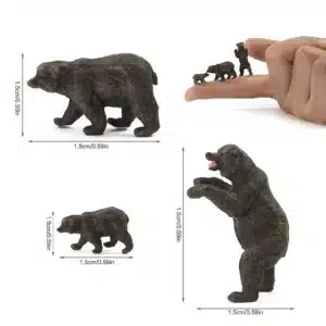 Figurines miniatures famille d’ours bruns 1/87 7
