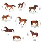 Figurines chevaux​ marrons HO 6