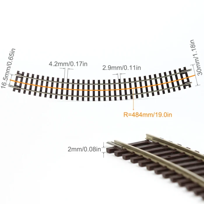 Rails incurvés pour trains HO 5