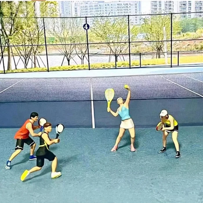 4 joueurs tennis miniature 1/64 4