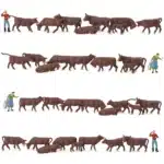 Figurines vaches​ marrons HO 1