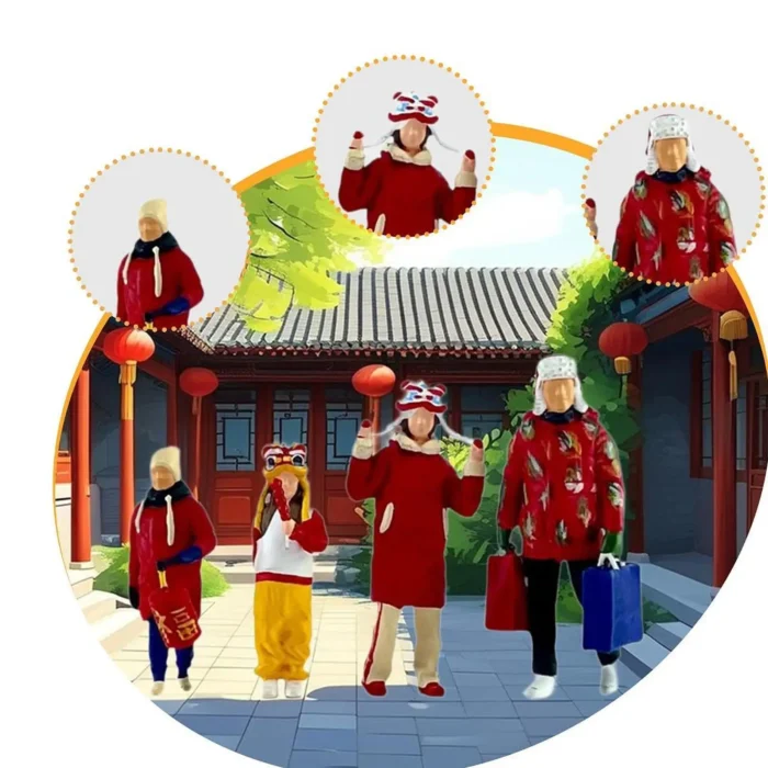 miniature personnages hiver famille 1/64 5