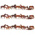 Figurines chevaux​ marrons HO 1