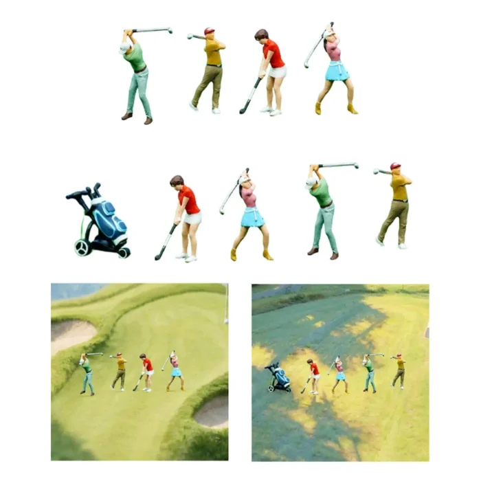 Figurines maquette 4 joueurs de golf 1/64 3