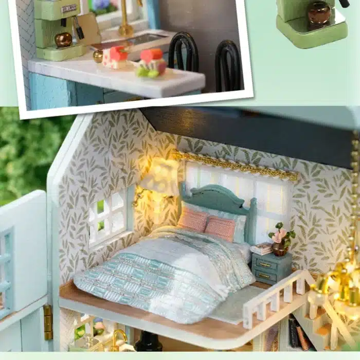 Maquette maison familiale bleue 35