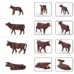 Figurines vaches​ marrons HO 4