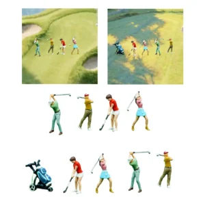 Figurines maquette 4 joueurs de golf 1/64 1