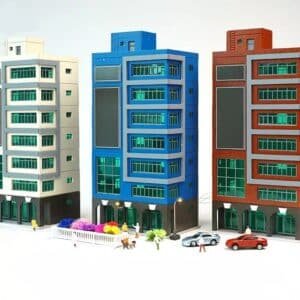 Immeuble de bureaux modernes - 6 étages, échelle N