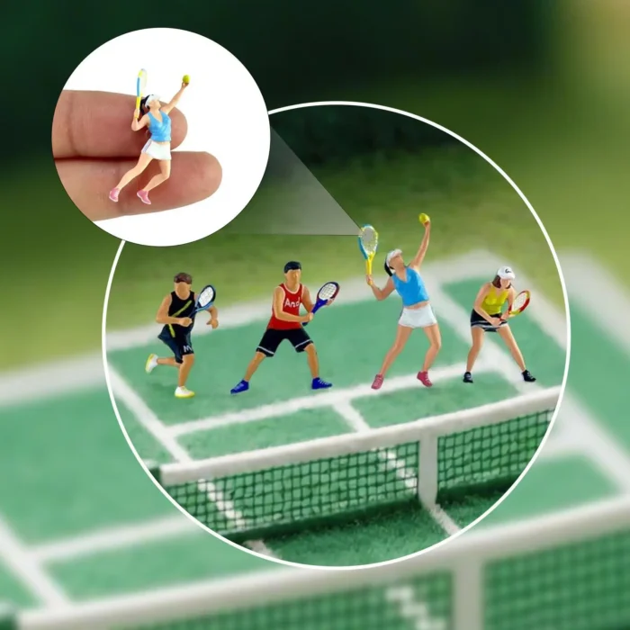 4 joueurs tennis miniature 1/64 3