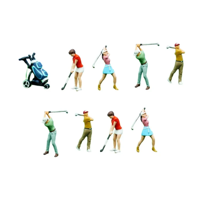 Figurines maquette 4 joueurs de golf 1/64 4