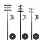 poteaux telephoniques miniature 1/100 7