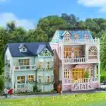 Maquette maison familiale bleue 2