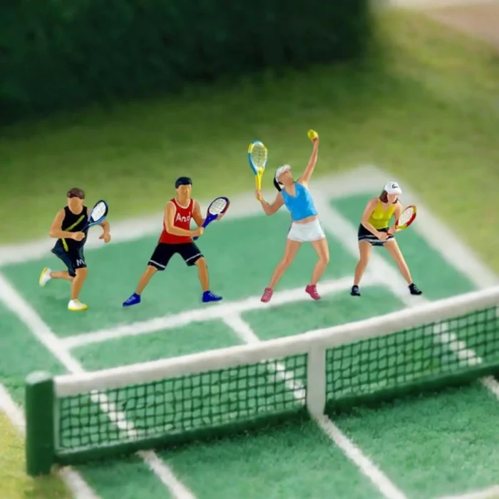 4 joueurs tennis miniature 1/64 2